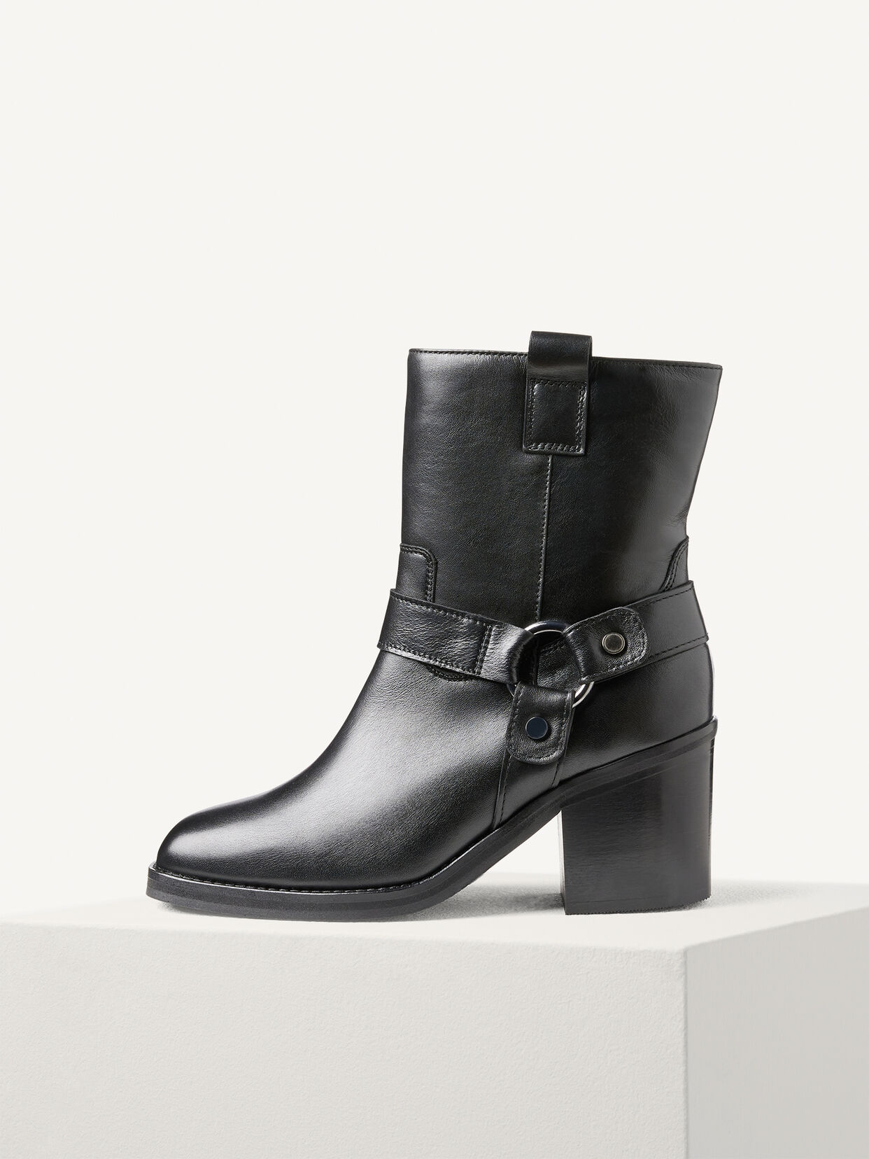 Lederstiefelette - schwarz, BLACK LEATHER, hi-res