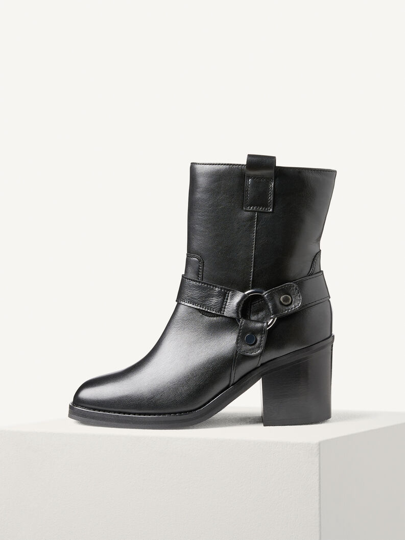 Lederstiefelette - schwarz, BLACK LEATHER, hi-res