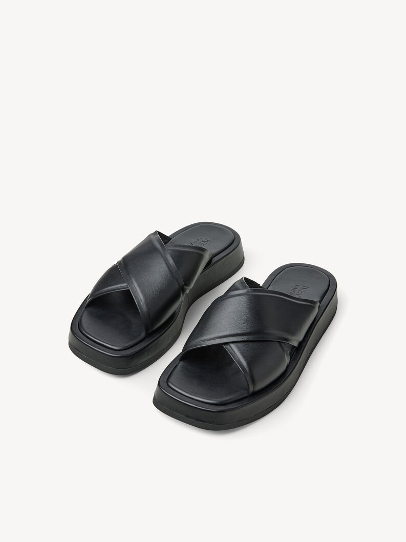 Leather Mule - black, BLACK, hi-res