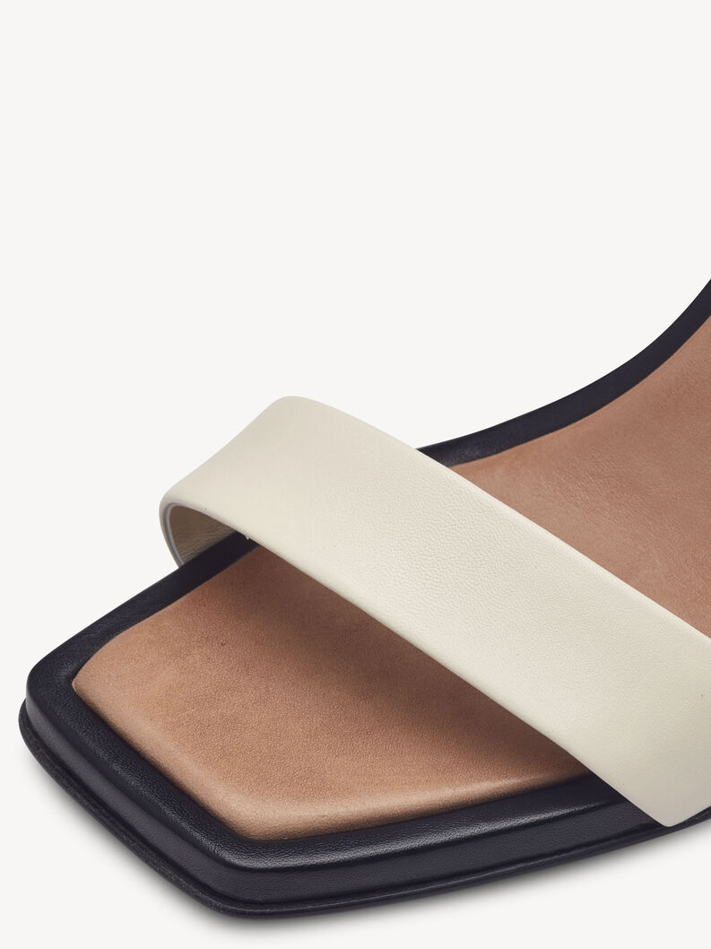 Leather Heeled sandal - beige, IVORY COMB, hi-res