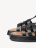 Sandale à talon en cuir - noir, BLACK, hi-res