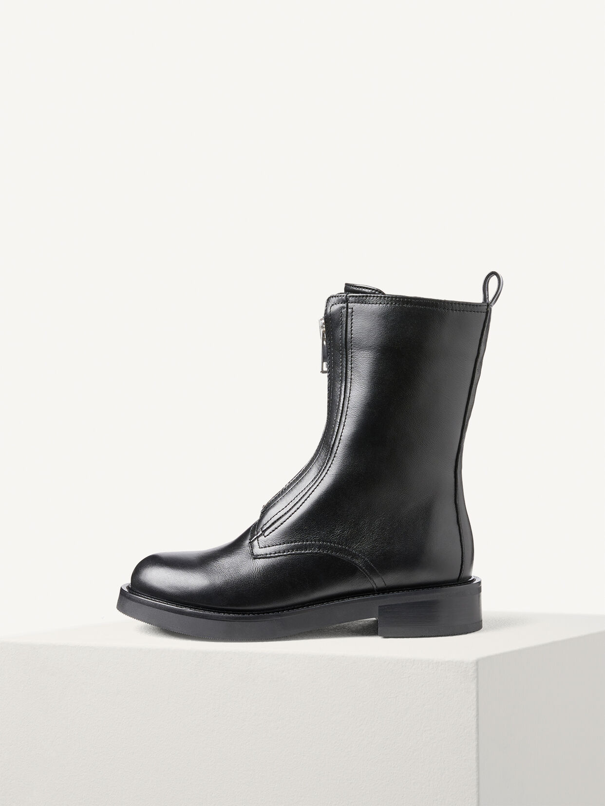 Lederstiefelette - schwarz, BLACK LEATHER, hi-res