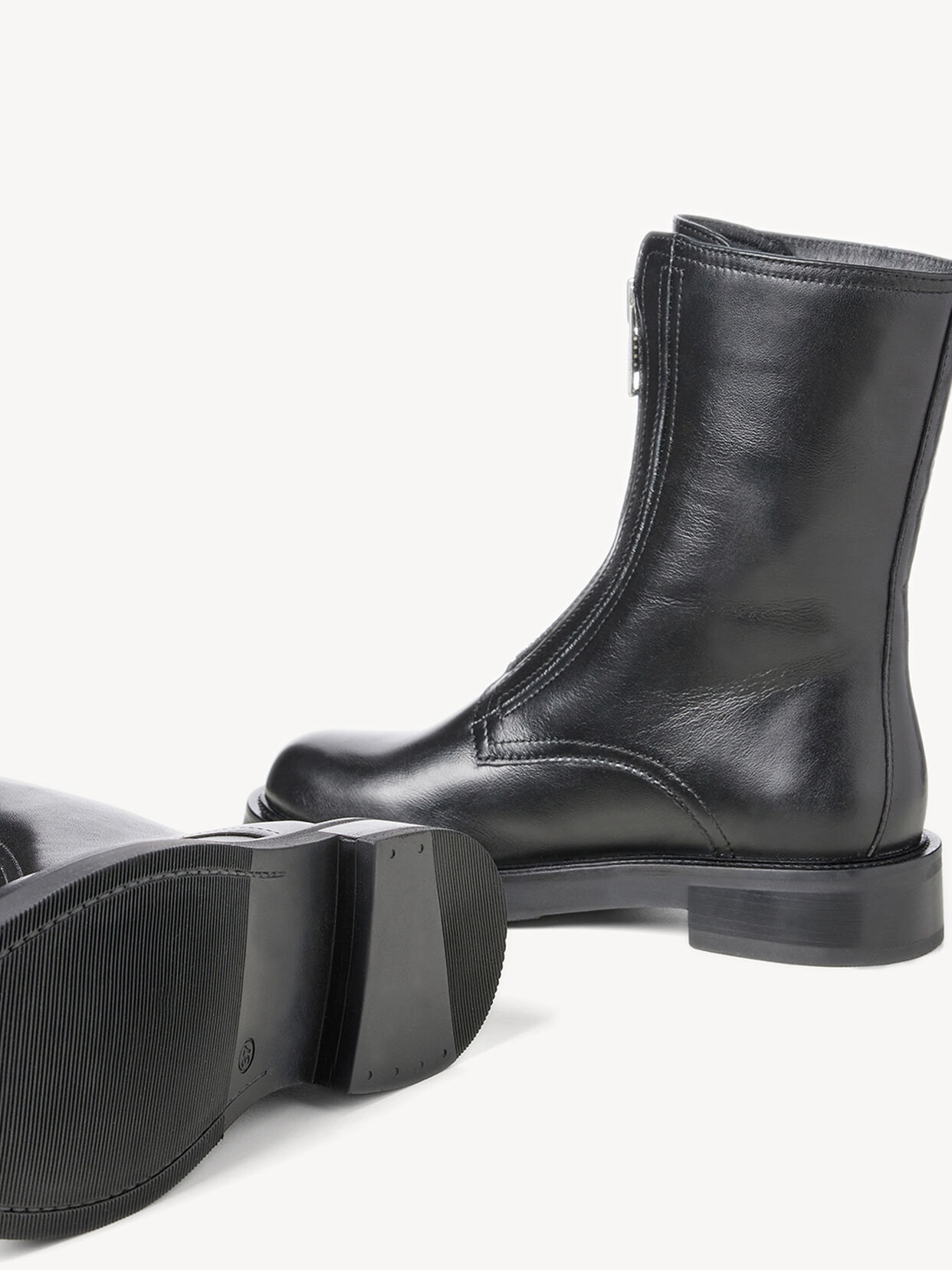 Lederstiefelette - schwarz, BLACK LEATHER, hi-res