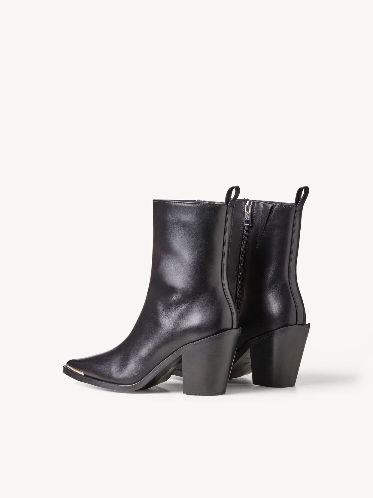 Lederstiefelette - schwarz, BLACK LEATHER, hi-res