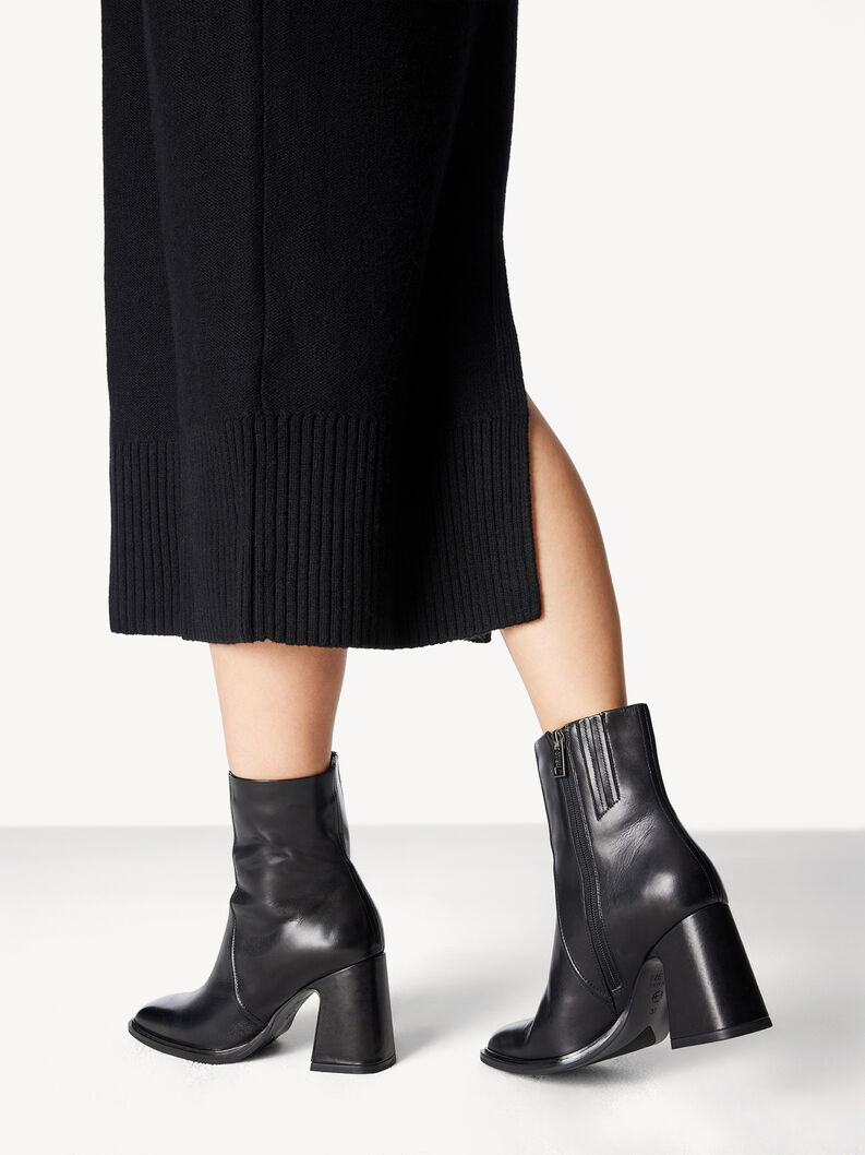 Leather Bootie - black, BLACK, hi-res