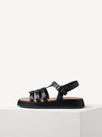 Ledersandalette - schwarz, BLACK, hi-res
