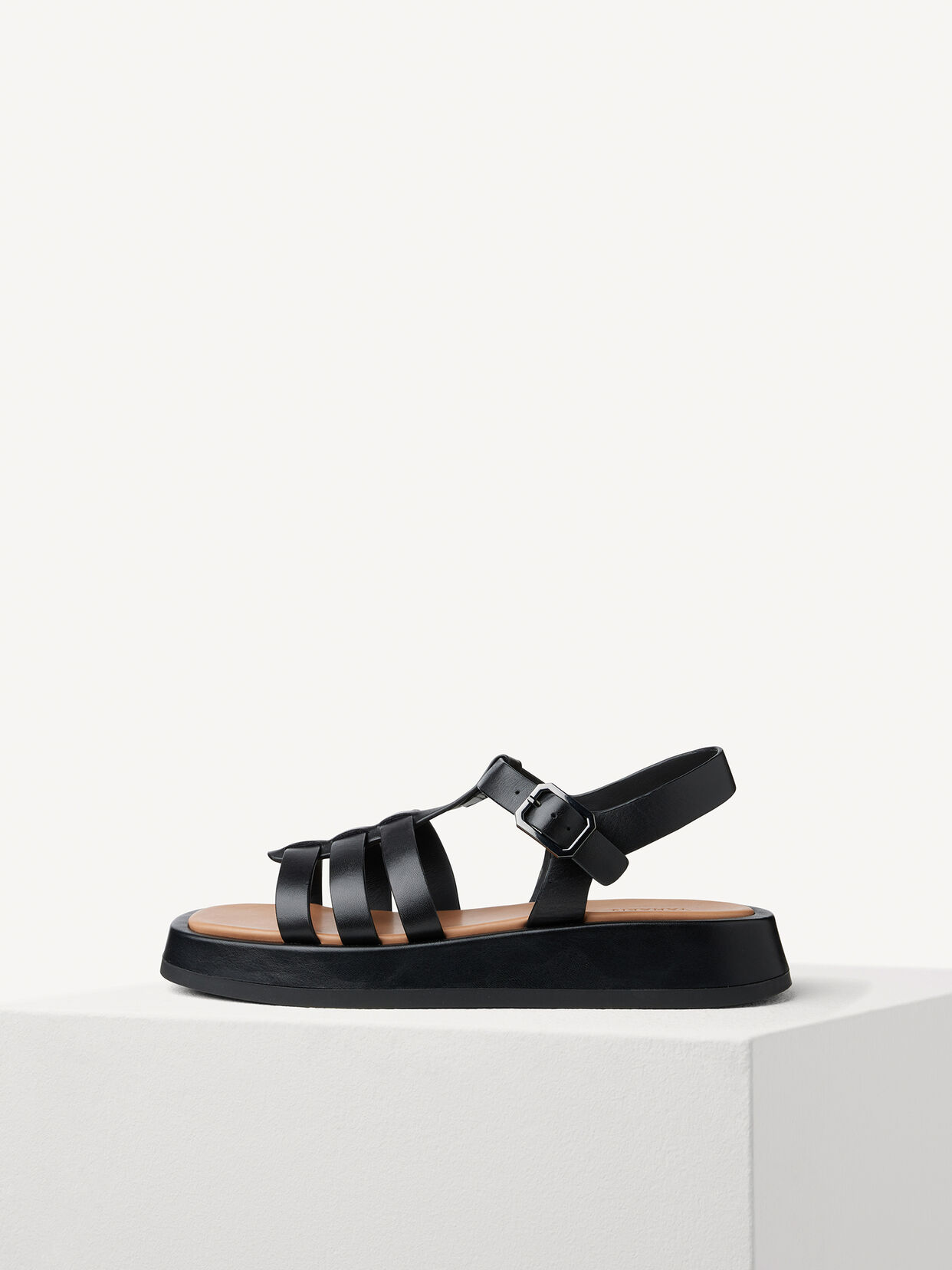 Ledersandalette - schwarz, BLACK, hi-res