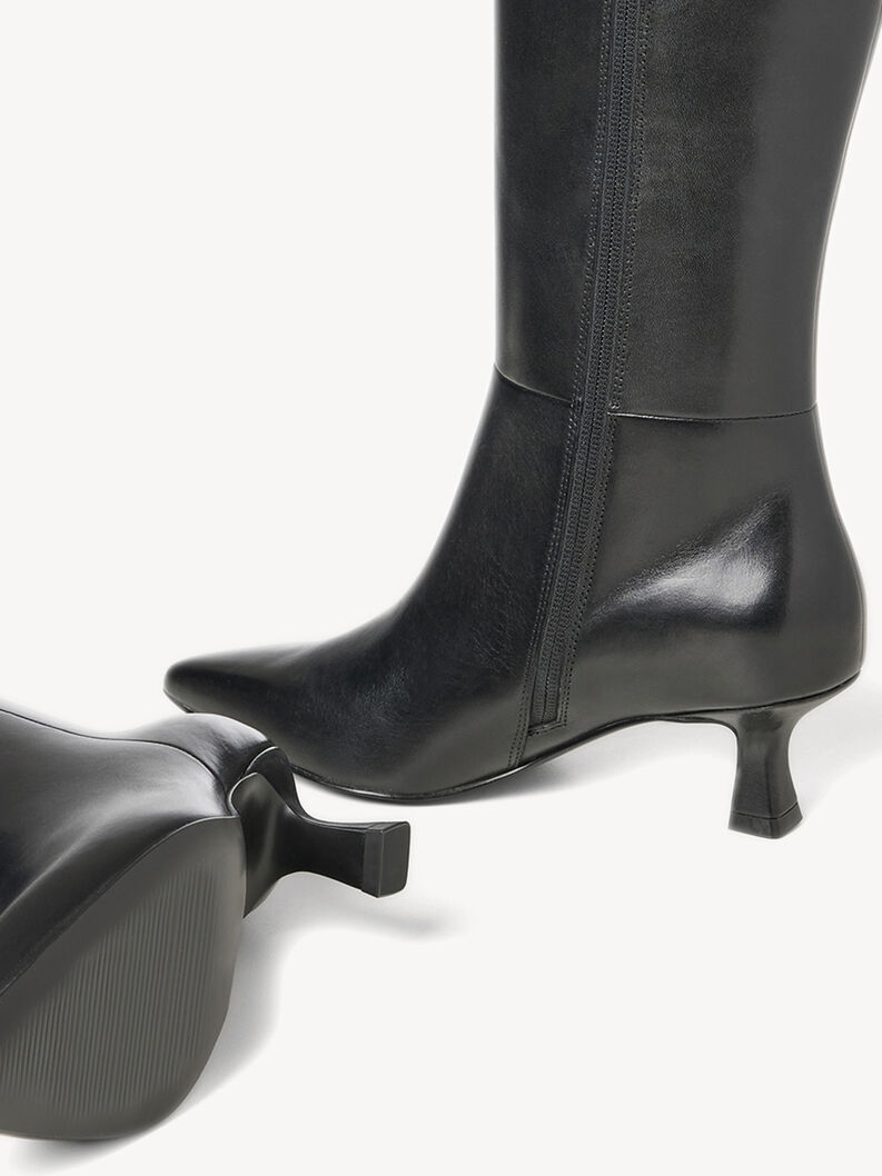 Leather Bootie - black, BLACK, hi-res