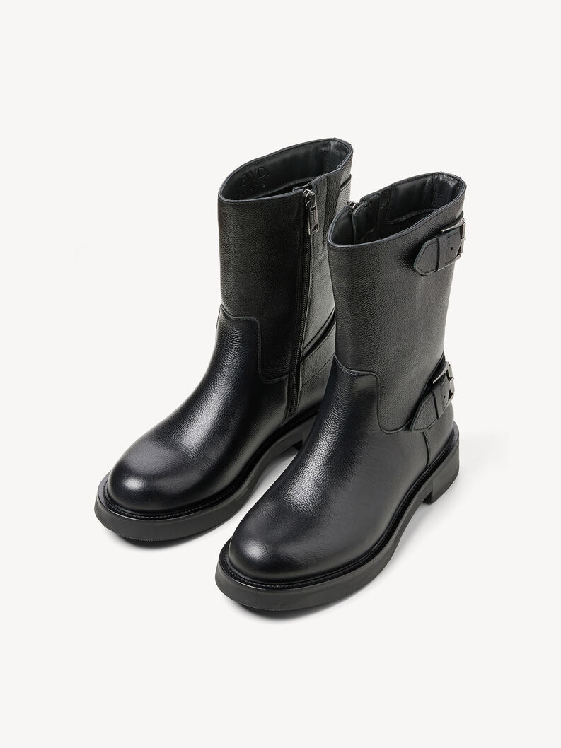Leather Bootie - black, BLACK LEATHER, hi-res