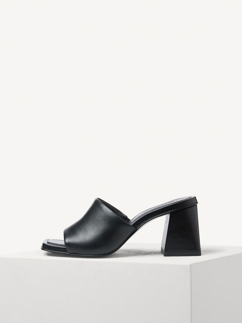 Mule en cuir - noir, BLACK, hi-res