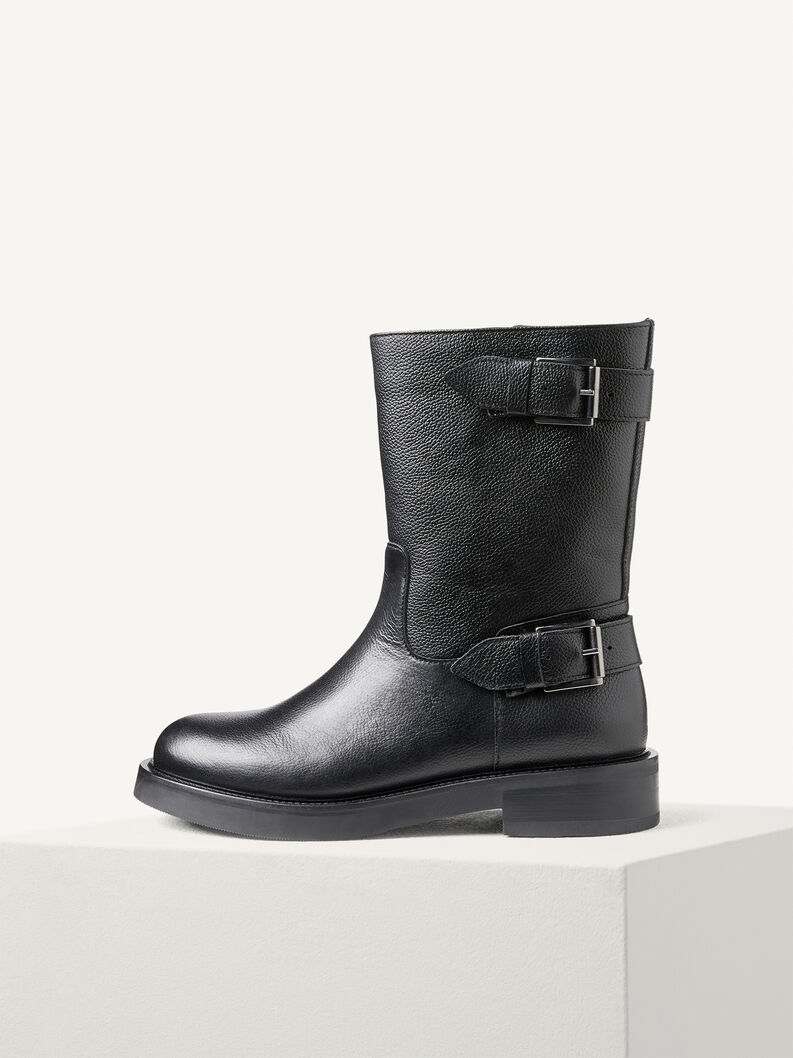 Lederstiefelette - schwarz, BLACK LEATHER, hi-res
