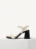 Leather Heeled sandal - beige, IVORY COMB, hi-res