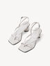 Leather Heeled sandal - grey, PALE GREY, hi-res
