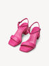 Sandale à talon en cuir - rose fuchsia, rose fuchsia, hi-res