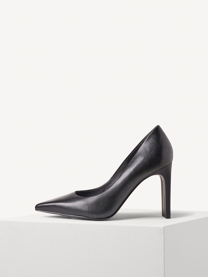 Escarpin en cuir - noir, BLACK, hi-res