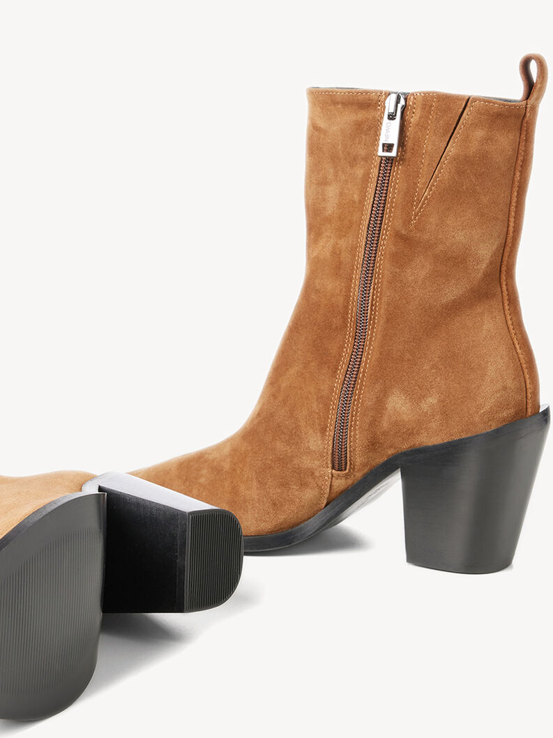Leather Bootie - brown, COGNAC, hi-res