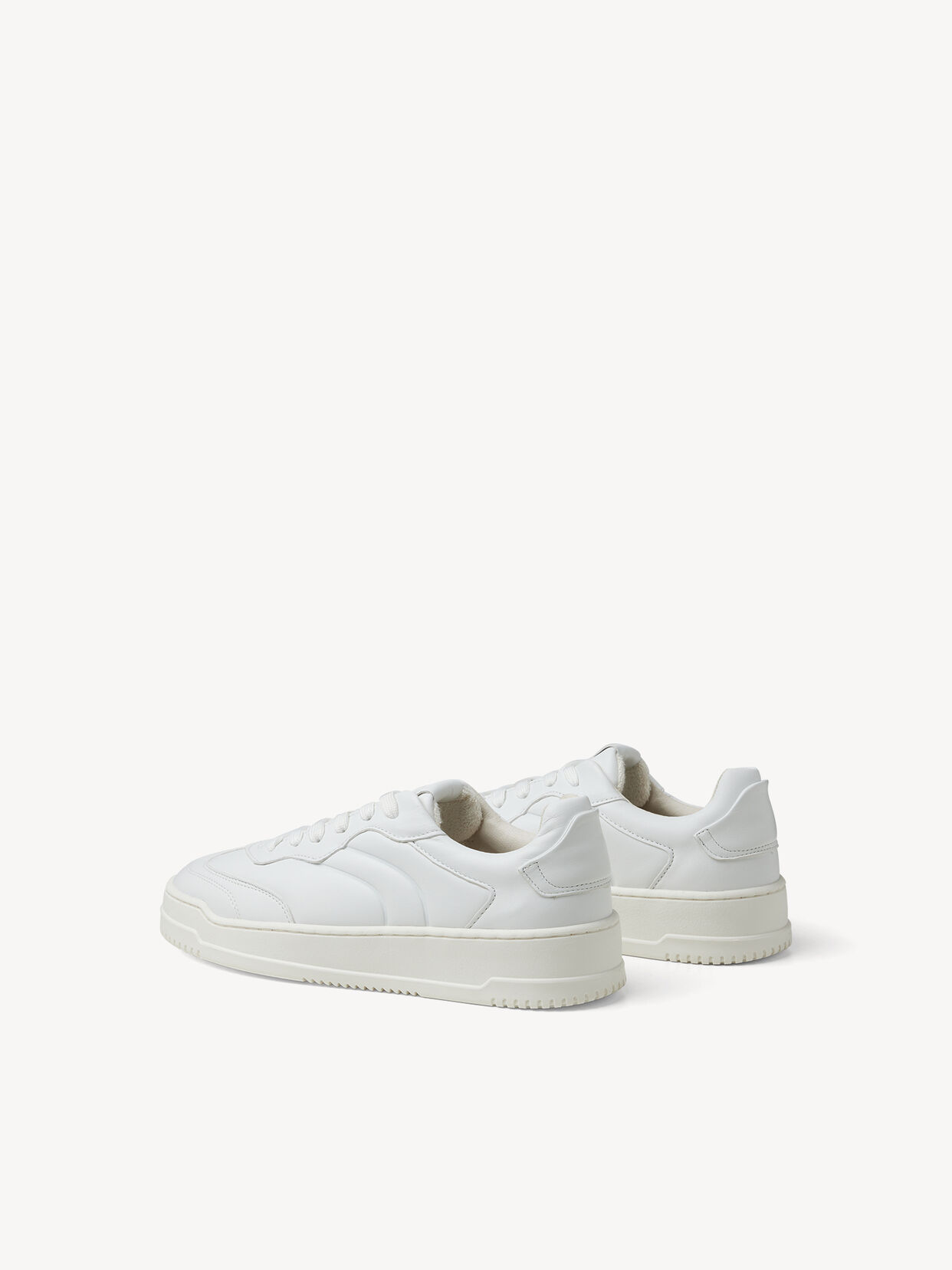 Ledersneaker - weiß, WHITE, hi-res