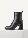 Lederstiefelette - schwarz, BLACK, hi-res