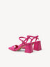 Sandale à talon en cuir - rose fuchsia, rose fuchsia, hi-res