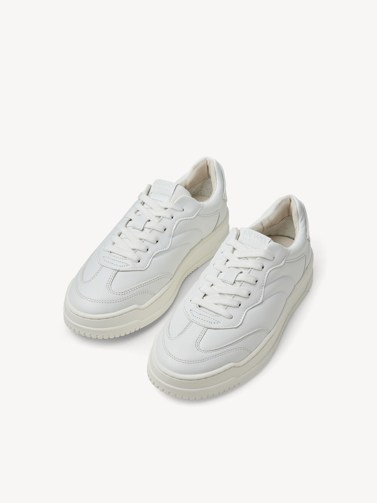 Ledersneaker - weiß, WHITE, hi-res