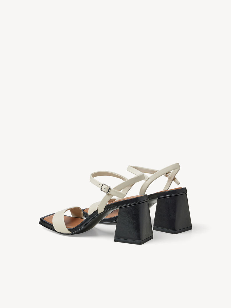 Leather Heeled sandal - beige, IVORY COMB, hi-res