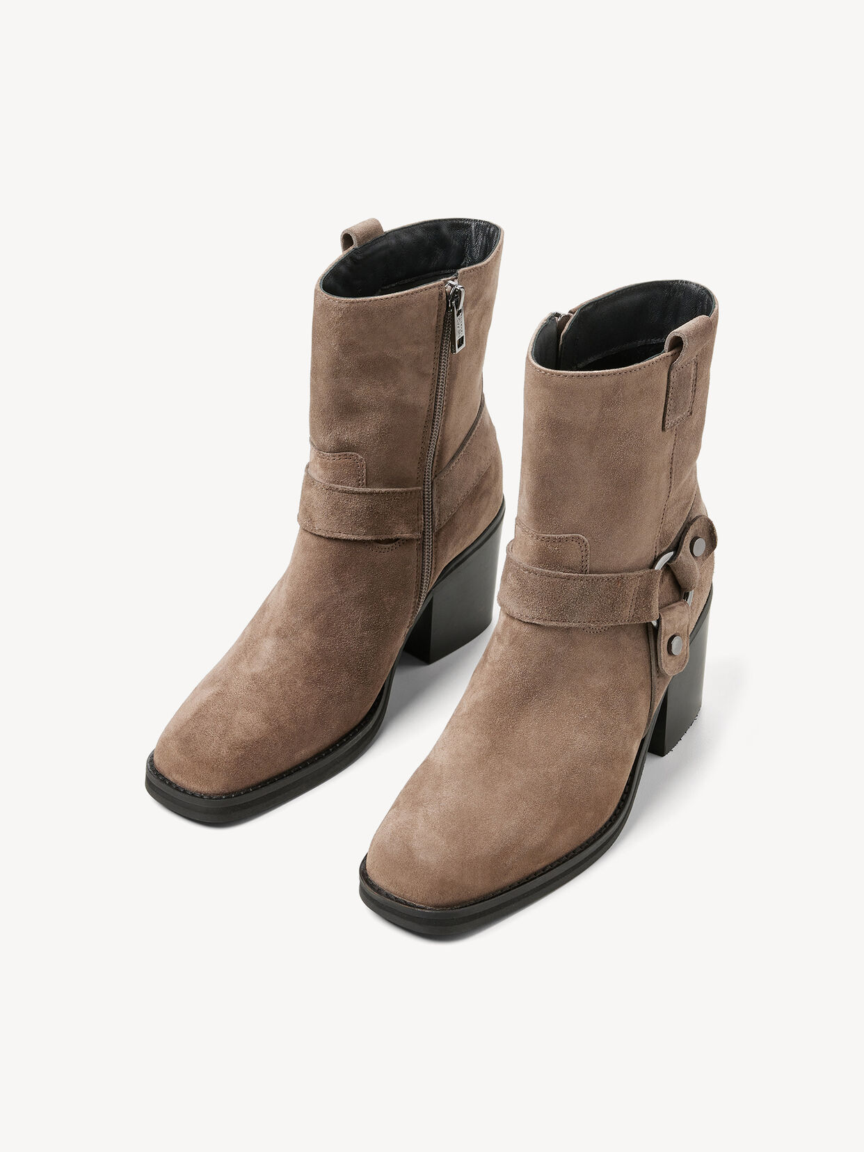 Lederstiefelette - beige, TAUPE, hi-res