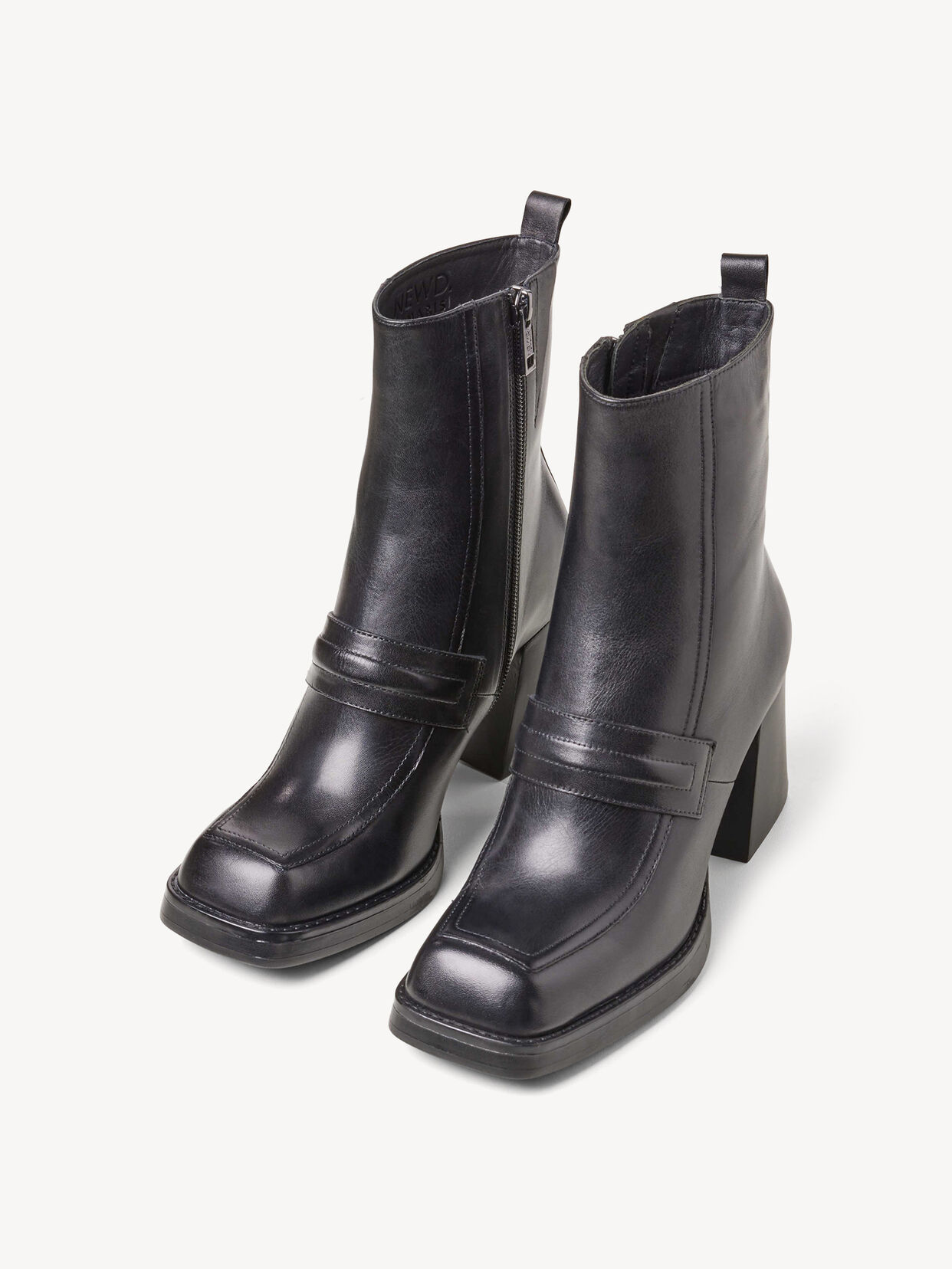 Lederstiefelette - schwarz, BLACK, hi-res