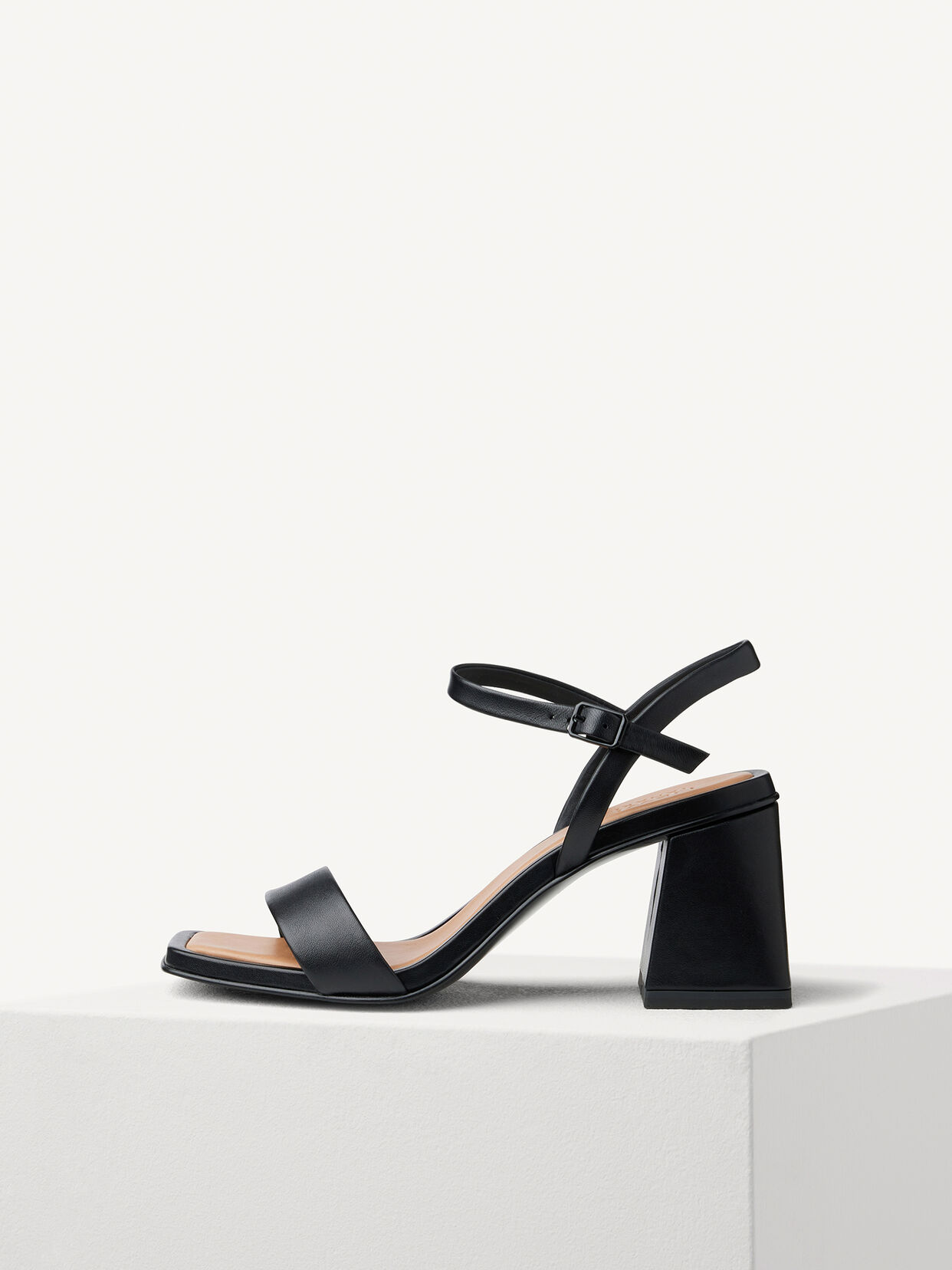Ledersandalette - schwarz, BLACK, hi-res