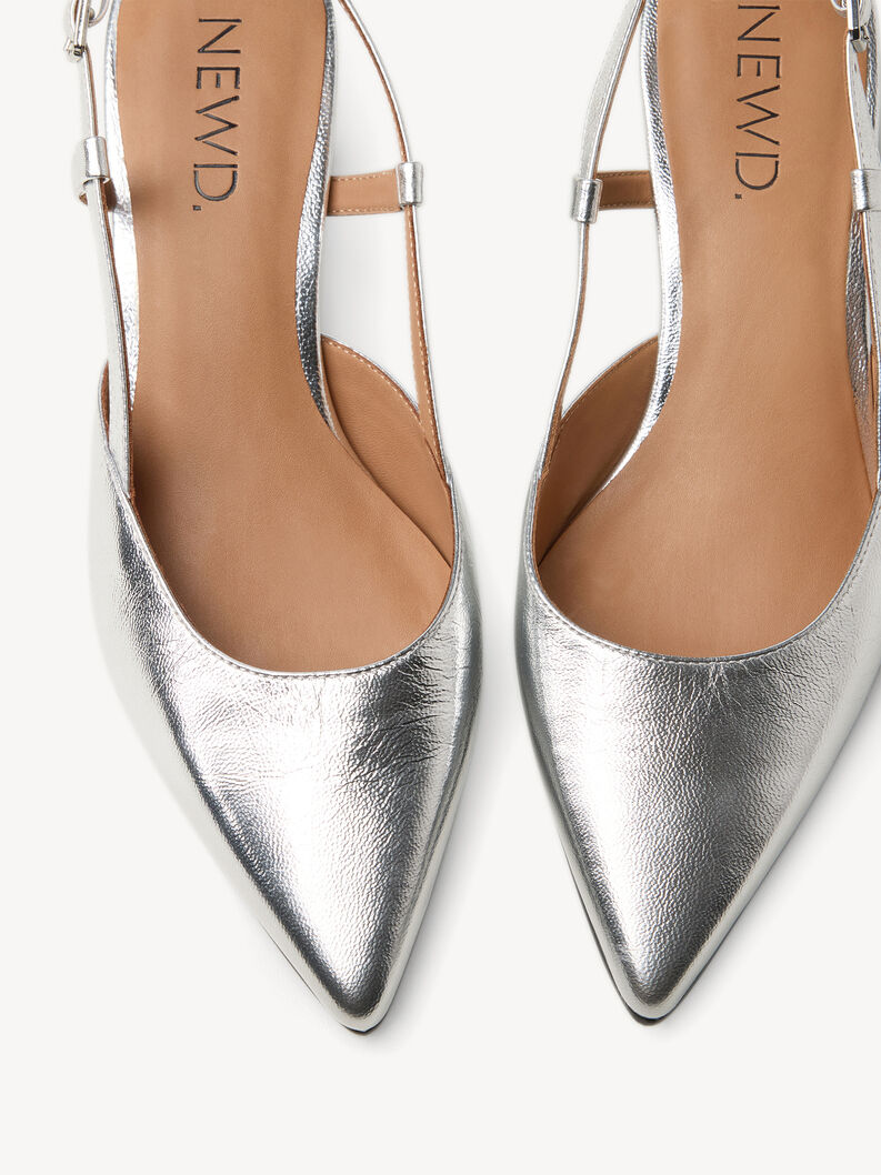 sling pumps, SILVER, hi-res