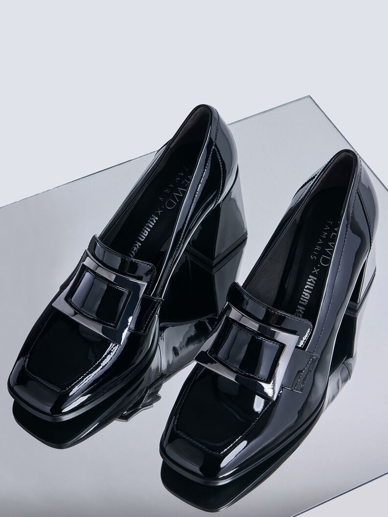 Leather Trotteur - black, BLACK PATENT, hi-res