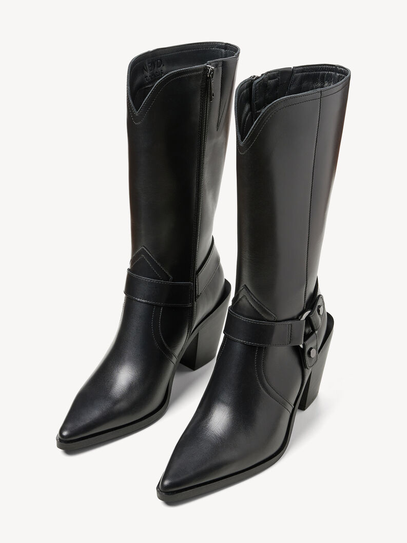 Leather Boots - black, BLACK LEATHER, hi-res