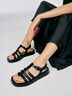 Sandale à talon en cuir - noir, BLACK, hi-res