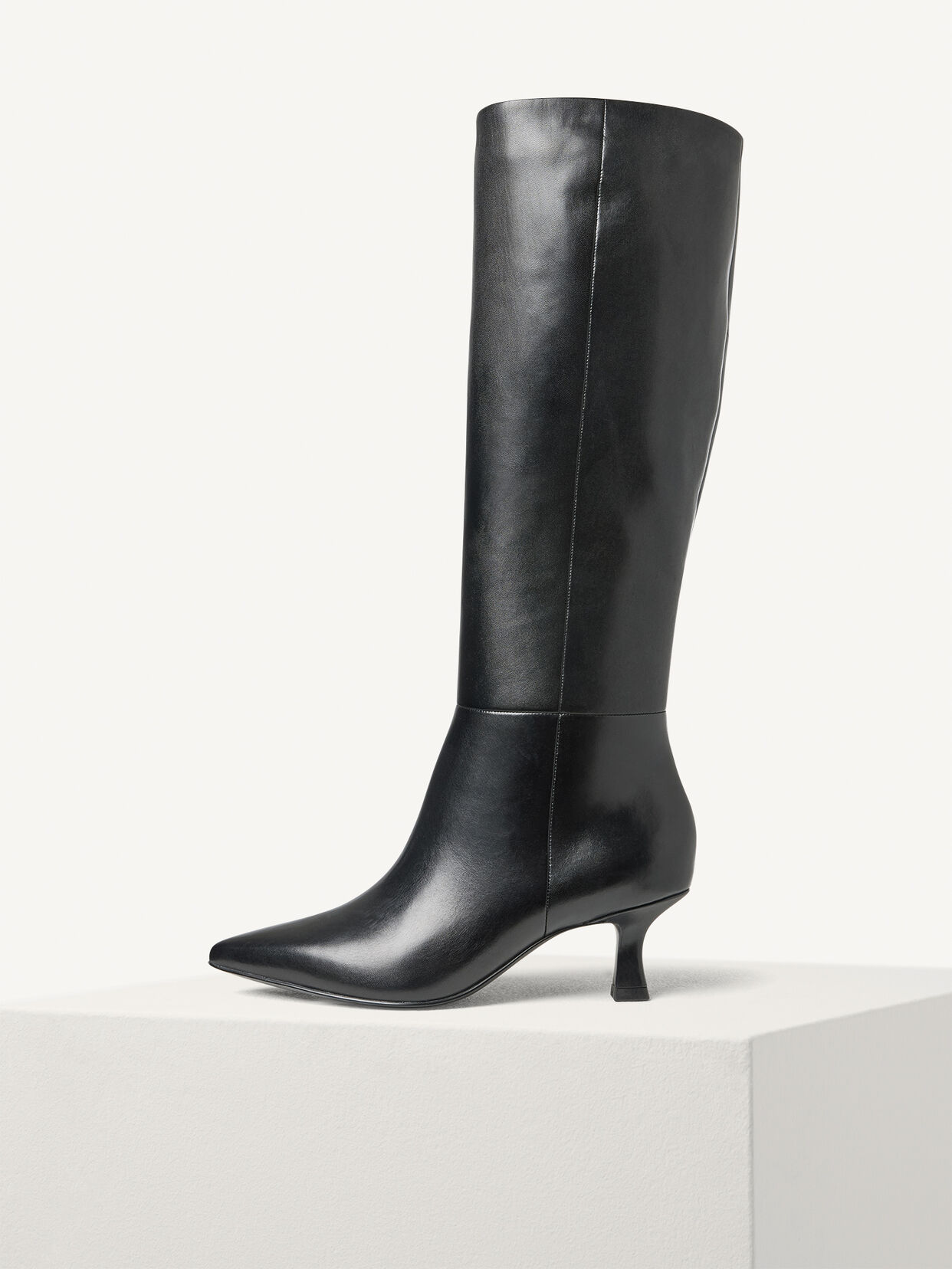 Lederstiefelette - schwarz, BLACK, hi-res