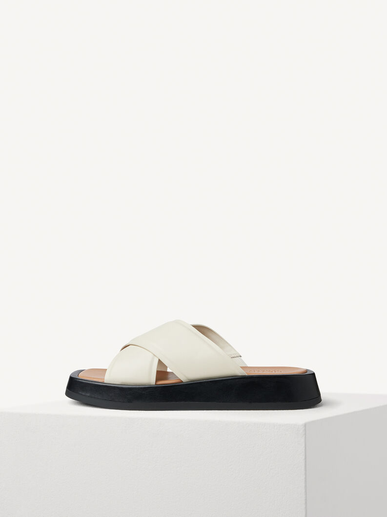 Lederpantolette - beige, IVORY COMB, hi-res