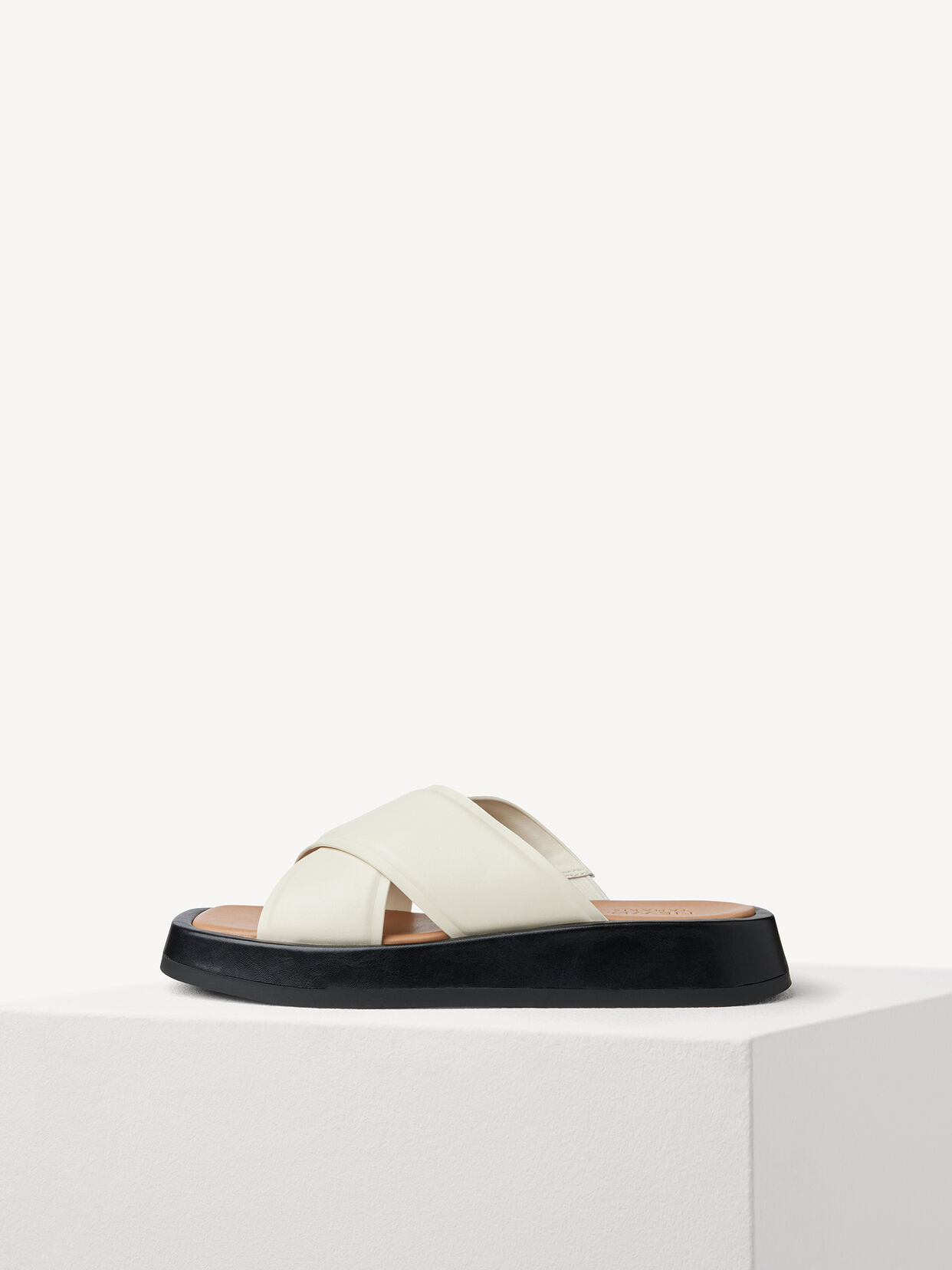 Lederpantolette - beige, IVORY COMB, hi-res