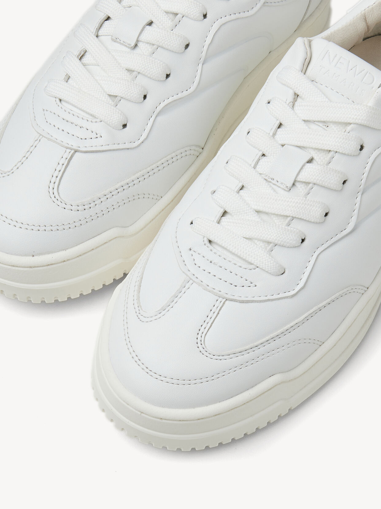 Ledersneaker - weiß, WHITE, hi-res