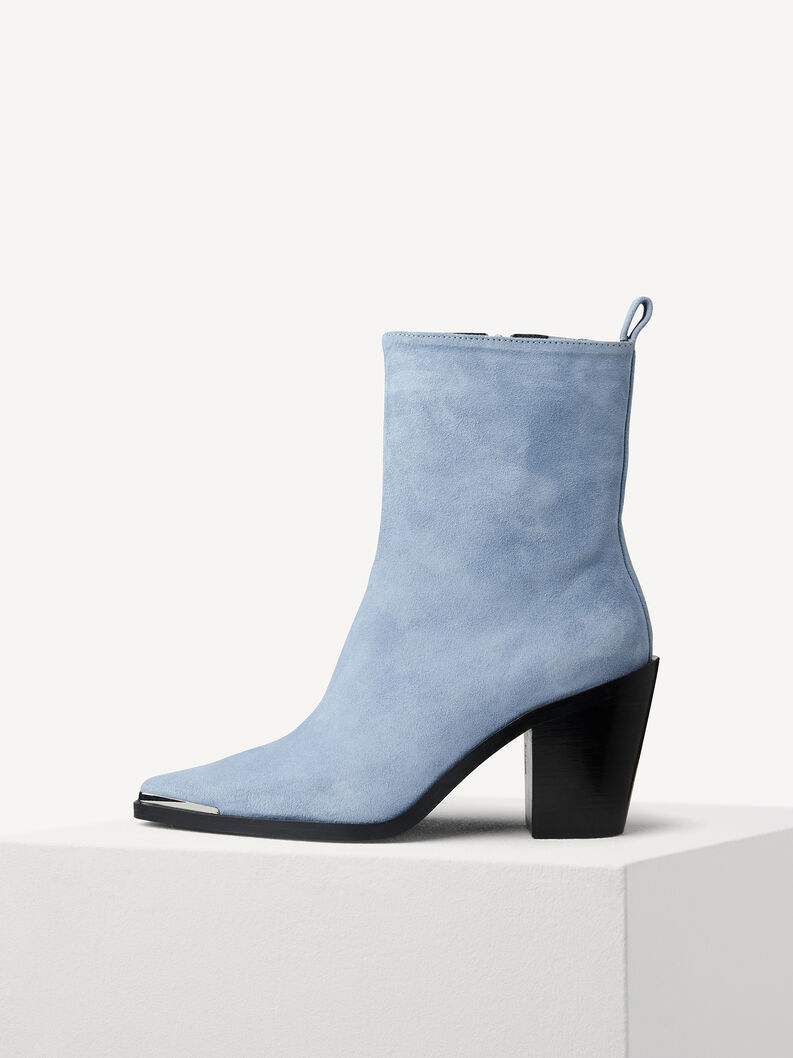Lederstiefelette - blau, LIGHT BLUE, hi-res