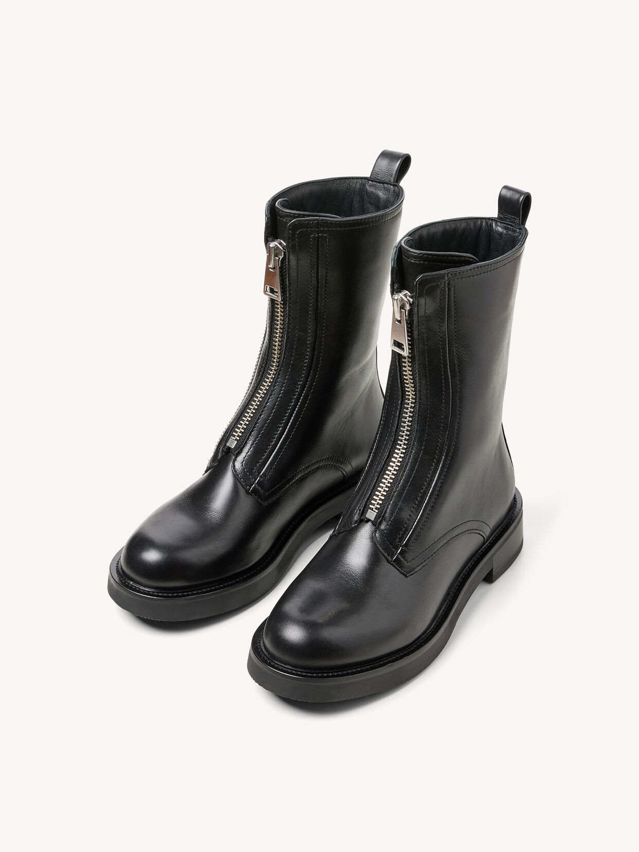 Lederstiefelette - schwarz, BLACK LEATHER, hi-res