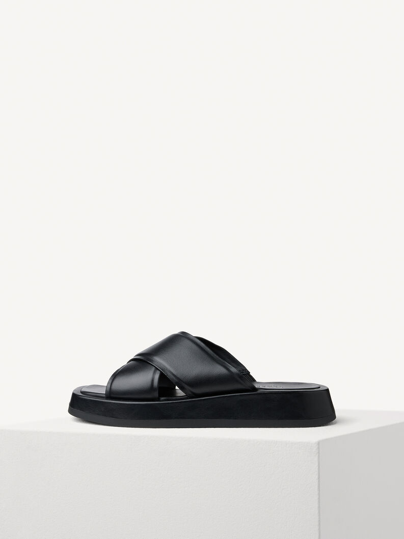 Leather Mule - black, BLACK, hi-res