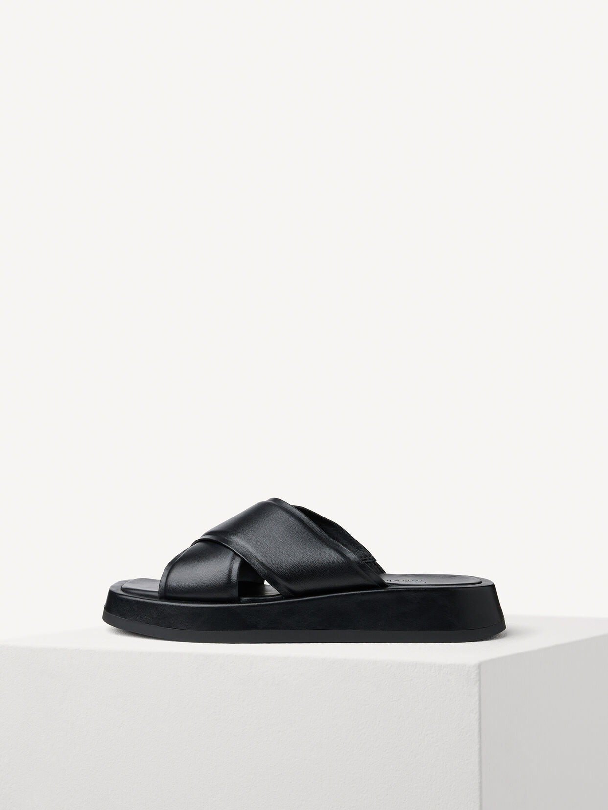 Lederpantolette - schwarz, BLACK, hi-res