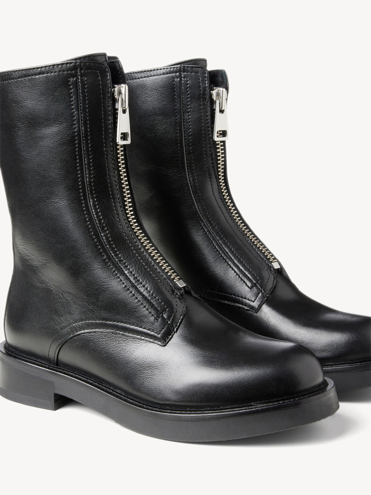 Lederstiefelette - schwarz, BLACK LEATHER, hi-res