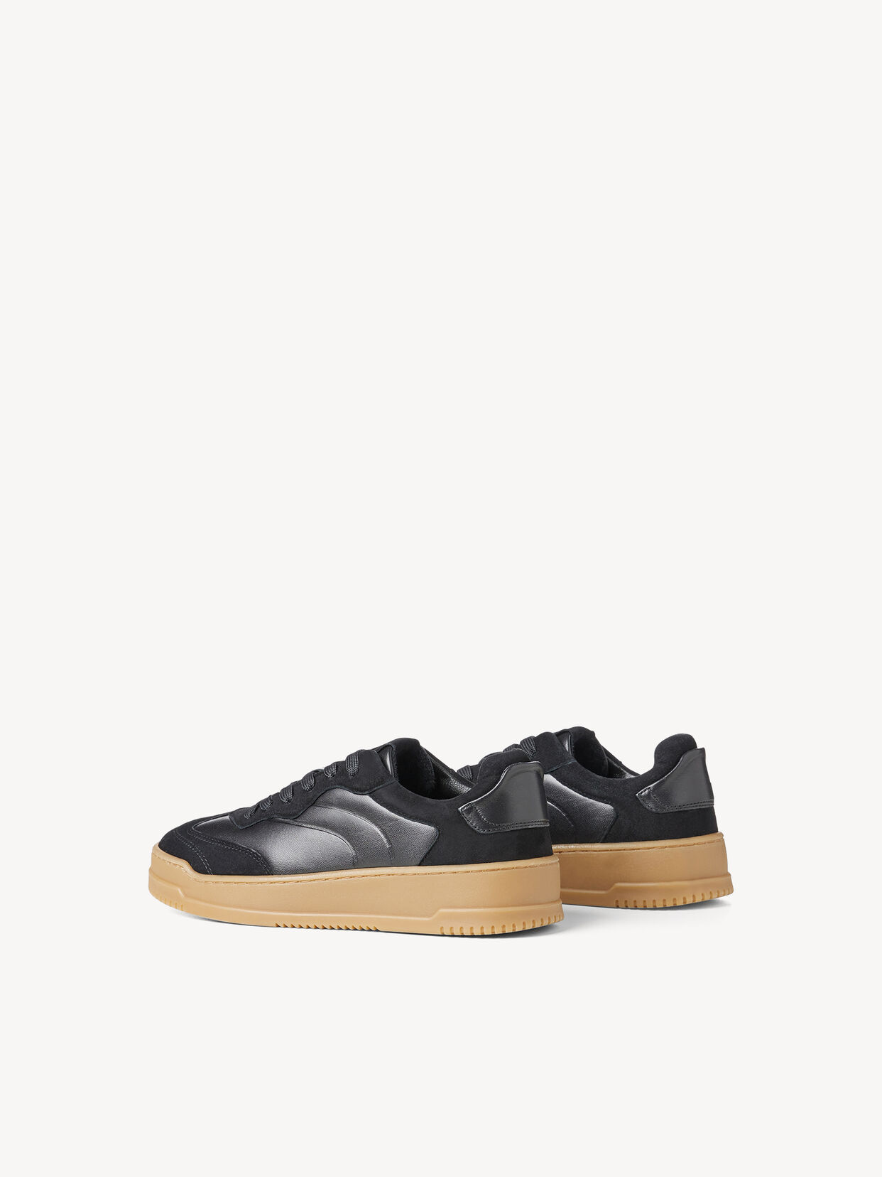 Ledersneaker - schwarz, BLACK, hi-res