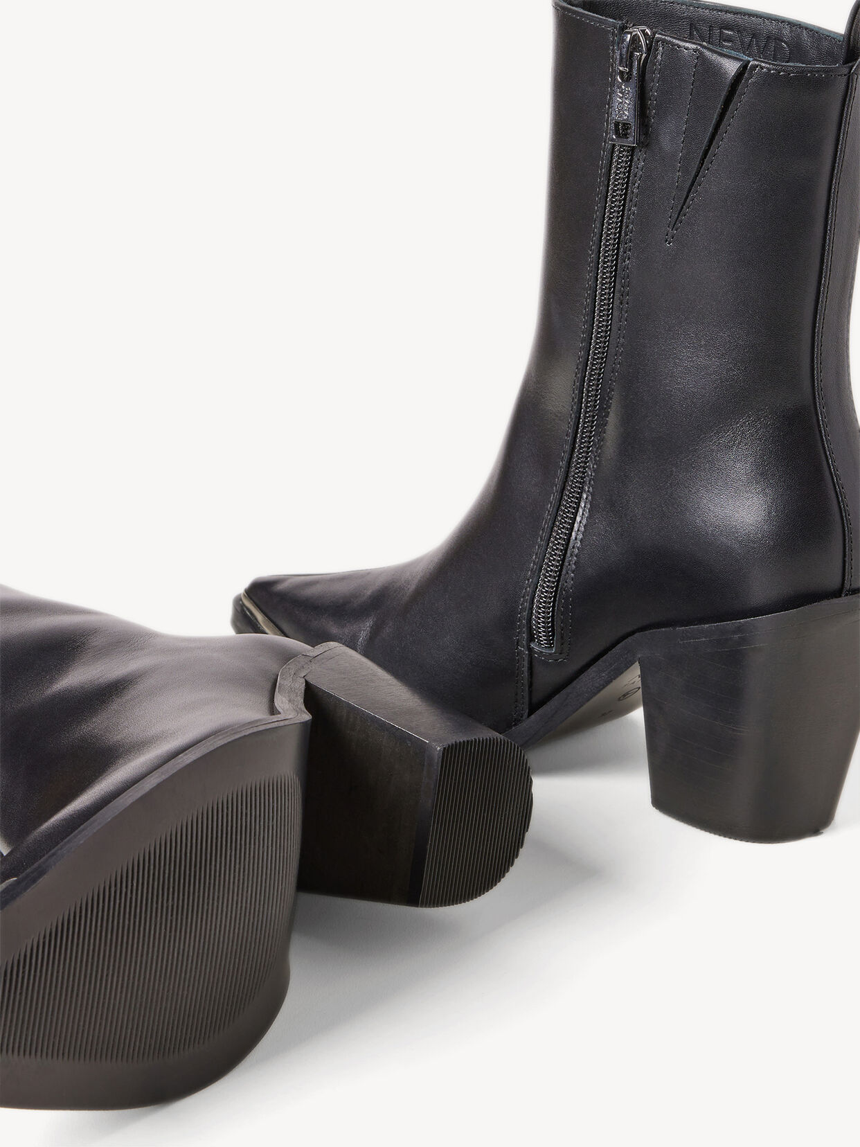 Lederstiefelette - schwarz, BLACK LEATHER, hi-res