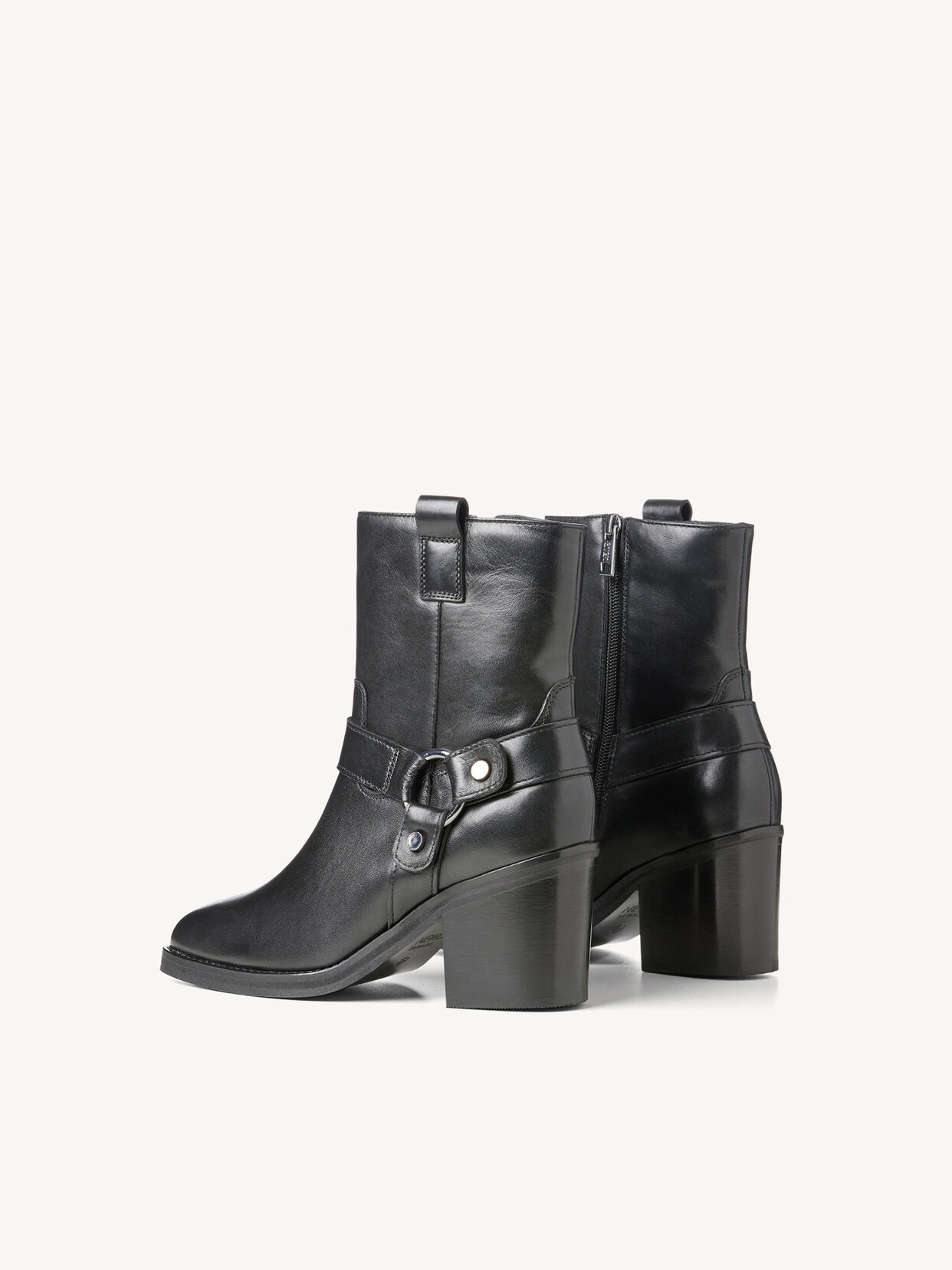 Lederstiefelette - schwarz, BLACK LEATHER, hi-res