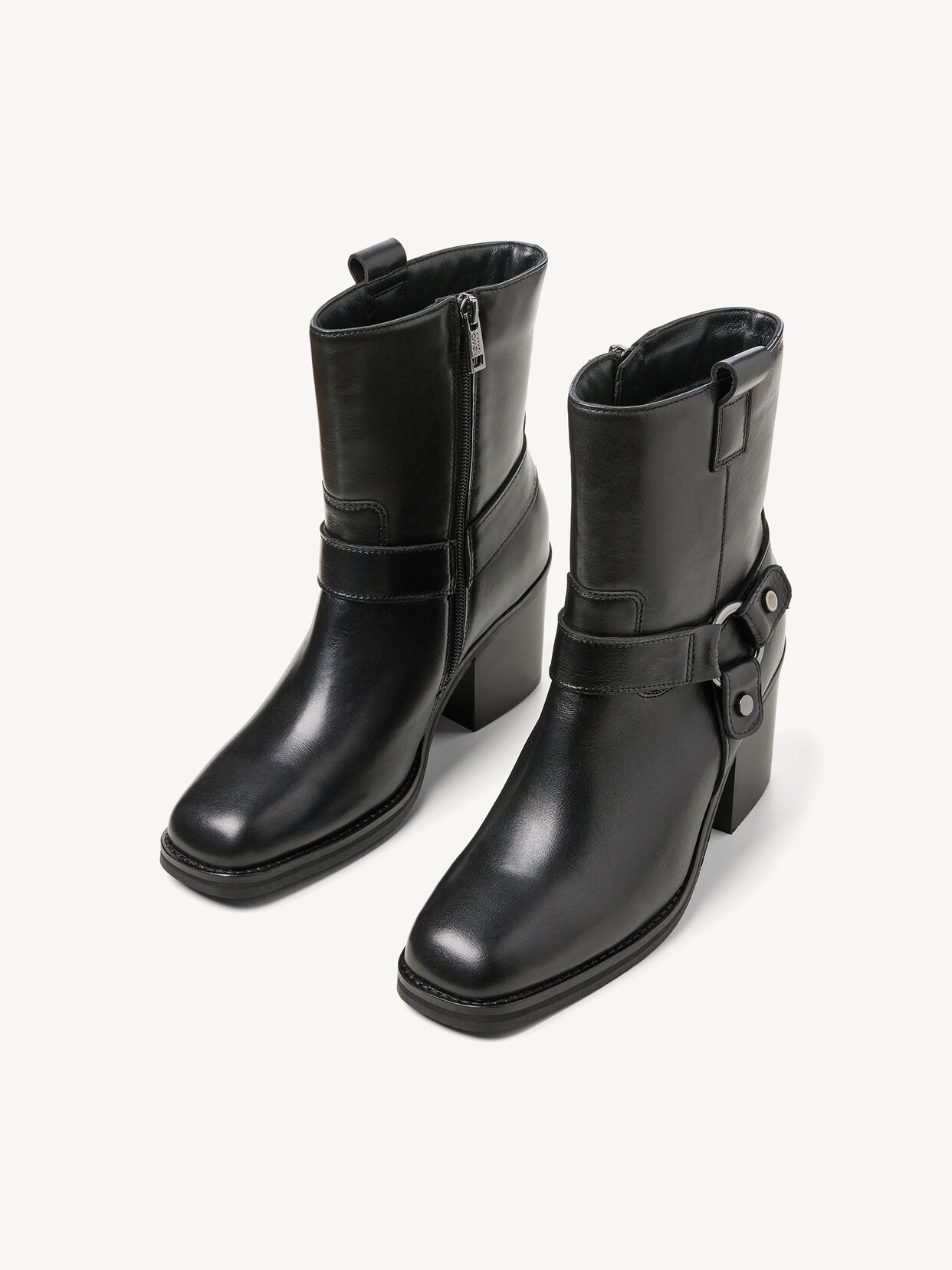 Lederstiefelette - schwarz, BLACK LEATHER, hi-res