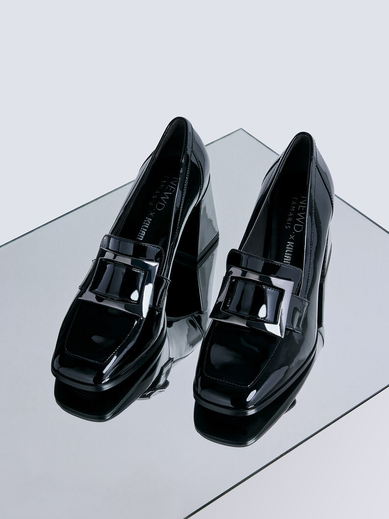 Leather Trotteur - black, BLACK PATENT, hi-res