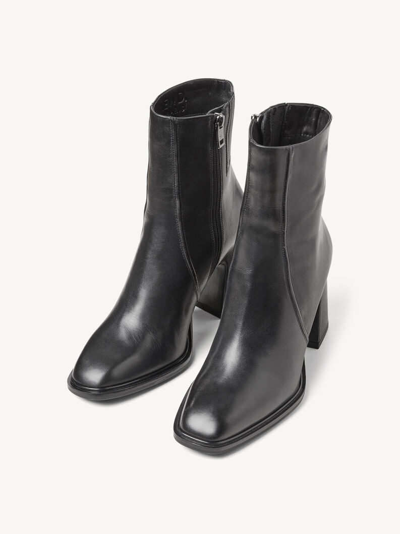 Leather Bootie - black, BLACK, hi-res