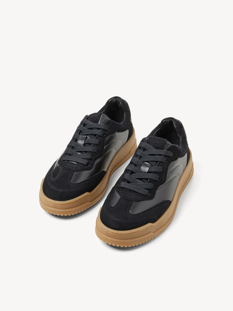 Leather Sneaker - black, BLACK, hi-res