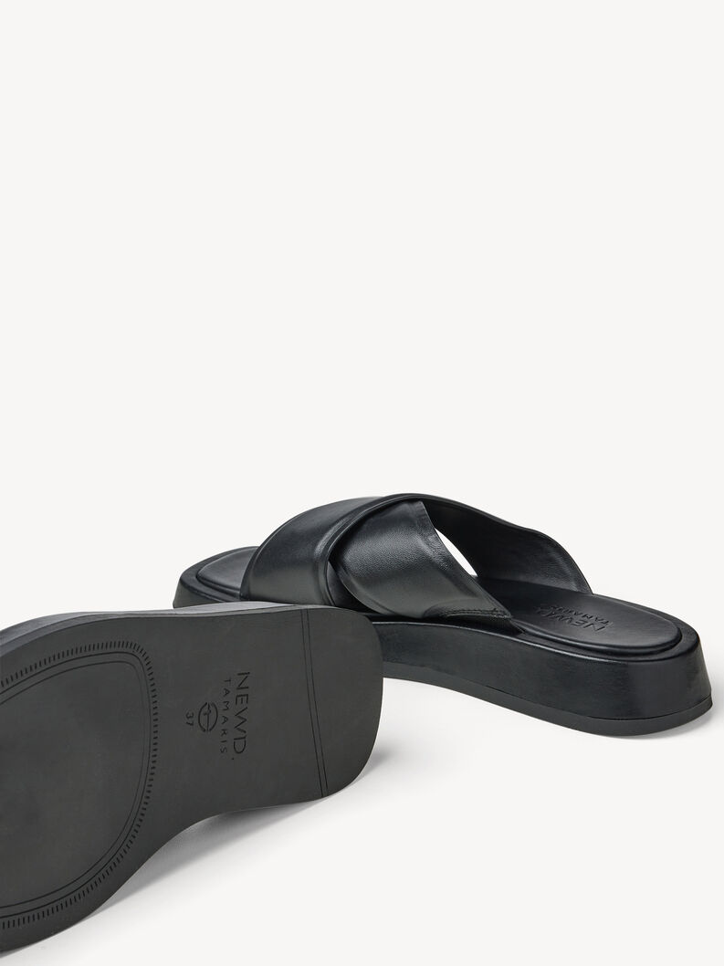 Leather Mule - black, BLACK, hi-res