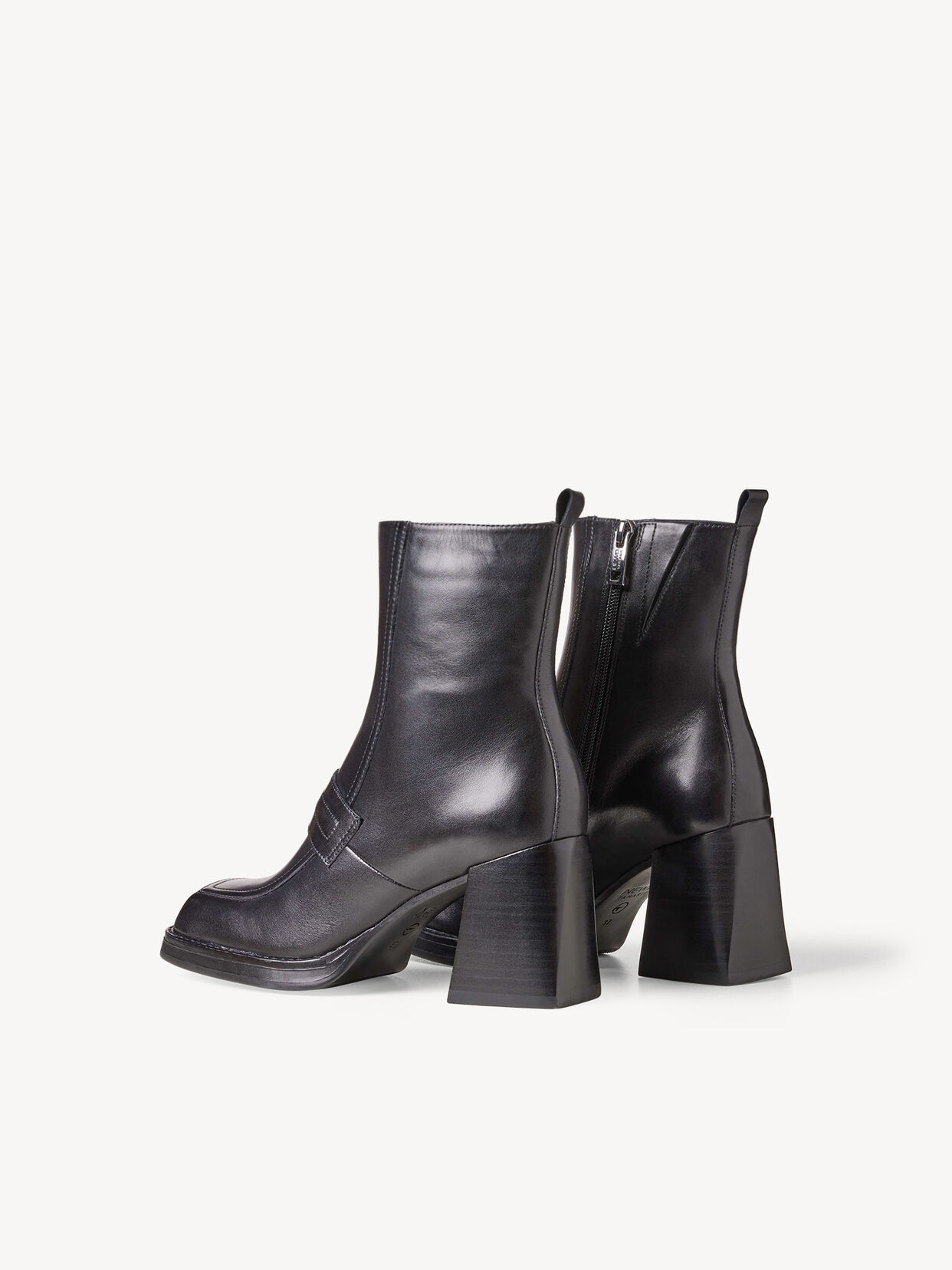 Lederstiefelette - schwarz, BLACK, hi-res